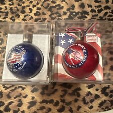 2 Vintage American We Stand collectors series Christmas ornaments picture