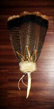 TURKEY NATIVE AMERICAN SMUDGE FAN FEATHER ANTLER CEREMONIAL picture