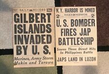 Vintage newspapers (2): NY Mirror N.Y. HARBOR MINED, Daily Record U.S. INVASION picture