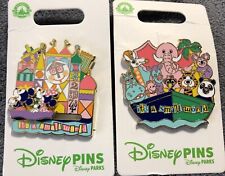 Disney Parks It’s A Small World Mickey & Minnie Slider Clock Boat Animals 2 Pins picture