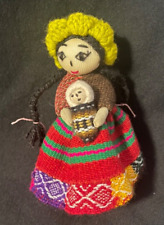 Peruvian Andean Folk Art Doll with Crochet Baby 5.5