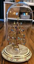 Vintage Miniature Christmas Tree Wired Beaded Decorated With Dome And Base Rare picture