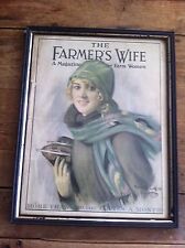 The Farmers Wife framed cover January 1927 Ice Skates framed picture