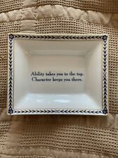 Mottahedeh Ring Tray Trinket Dish Blue Gold White Ability Character 5.75x4.25 picture