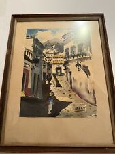 VTG Signed Taxco Mexico Watercolor Painting Max Vidal Street Scene picture