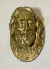 Very heavy religious Jesus Christ brass wall plaque relief sculpture statue picture