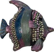 Tropical Fish Trinket Box Enameled w/Crystals picture