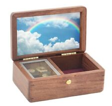 CHRISTMAS GIFT BEECH WOOD JEWELRY MUSIC BOX : ♫ SOMEWHERE OVER THE RAINBOW ♫ picture