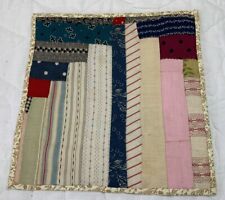 Vintage Antique Patchwork Quilt Table Topper, Log Cabin, Early Calicos picture