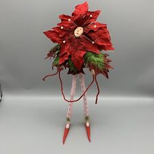 Vintage Dept 56 Patience Brewster Christmas Krinkles Red Poinsettia Figure 13” A picture