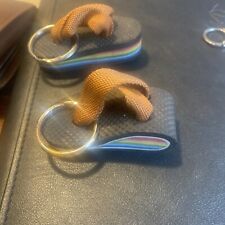 Two Flip Flop Rainbow Style Retro Thick Chunky Keychains Vintage 80s picture