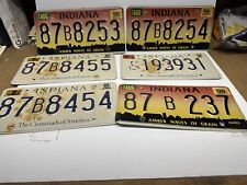 License Plate Bulk LOT 6 Craft Plates Indiana / Handicap / Sequential picture