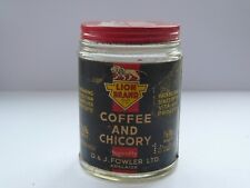 VINTAGE AUSTRALIAN LION BRAND 1/2LB COFFEE AND CHICORY JAR. picture