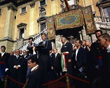 1963 PRESIDENT KENNEDY Speaks at City Hall in Rome PHOTO (164-X) picture