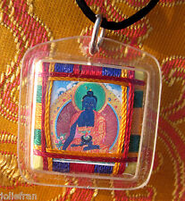 HEALING PROTECTIVE MEDICINE BUDDHA TIBETAN BUDDHIST PENDANT AMULET BLACK CORD picture