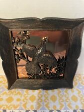 Vintage Syrocco With brass /tin /copper pheasant 3D wall art approx 8x8 picture