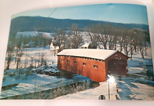Covered Bridge Green West Arlington - Vermont Norman Rockwell Church in Winter picture