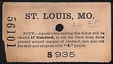 New York & Long Branch Railroad 1896 Ticket North Asbury Park / St. Louis, MO picture