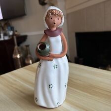 Vintage Painted Clay Pottery Girl picture