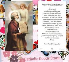 St. Matthew with Prayer to Saint Matthew  - Paperstock Holy Card - RA picture