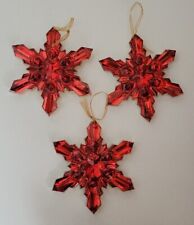 Acrylic Christmas Ornaments Red Gold Reversible 4 X 4.5