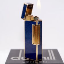 Rare Dunhill Vintage Rollagas Lighter Gold/Blue Ultrasonically Cleaned_WORKING picture