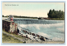 c1910 Water Flowing Scene at The Dam at Goshen Indiana IN Unposted Postcard picture