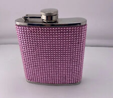 Bling Bling Pink Vintage Barbie Steel 7oz/Pocket Whiskey Wine Flask w/Funnel picture
