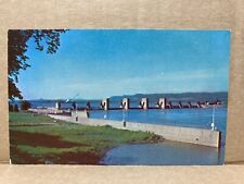 U. S. Government Dam on the Mississippi River. Chrome Postcard 588 picture