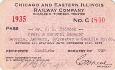 1935 C&EI Chicago & Eastern Illinois Railroad pass-Georgia Ashburn Sylvester RR picture