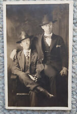 Antique Real Photo Postcard Two Men Affectionate Pose Gay Interest RPPC picture