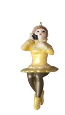 Vintage 2001 Hallmark Pixie Elf Ornament Talking On Phone Signed picture