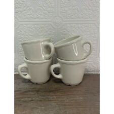 Vintage Homer Laughlin Ceramic Coffee/ Tea Mug Cup Off White Ceramic Set of 4 picture