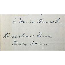Autograph letter -- W. Harrison Ainsworth, Victorian author, friend of Dickens picture