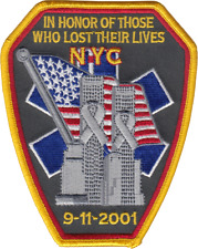 NEW YORK FIRE DEPARTMENT (FDNY) SHOULDER PATCH: 9-11 Memorial for Emergency M... picture