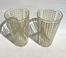 Mid Century Ice Tea Glasses with Yellow Grid picture