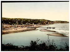 England. Teignmouth. View from the Ness.  Vintage Photochrome by P.Z, Photochr picture