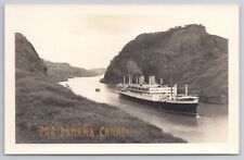 1930-50 Postcard Rppc The Panama Canal Steamship picture