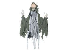 Animated Reaper In Chains Halloween Prop Haunted House Skeleton Hanging LED Eyes picture