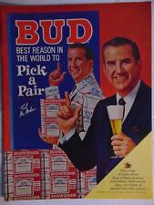 1967 Ed McMahon says BUD Pick A Pair of 6-paks vintage print ad picture