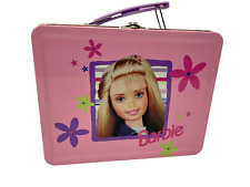 Vintage 1998 Mattel Barbie Lunch Box Pink Flower Lunchbox Tin Collectible picture