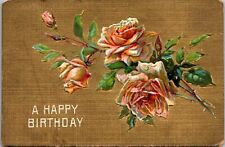 Happy Birthday Flower Postcard april 18 1910 picture