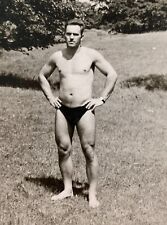 Shirtless Man Handsome Affectionate Young Guy Muscle Gay Interest Vintage Photo picture