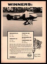 1964 Humble Oil Indy Trenton Milwaukee Langhorne Winners Enco Race Fuel Print Ad picture