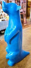 Vintage Blue Soap Stone Hand Carved Bear Animal Sculpture 11