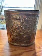 VINTAGE PEERAGE ENGLAND BRASS TRASH WASTE CAN picture