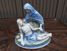 Vintage German porcelain pieta statue figurine religious marked picture