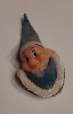 Vintage MCM Elf Pixie Blue Felt Hat Christmas Ornament Made in Japan Holiday picture