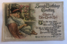 Vintage Postcard 1918 First Birthday Greeting Mother an Baby Infant Greetings picture