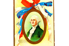 Antique 1909 George Washington Portrait Postcard Patriotic Washington's Birthday picture